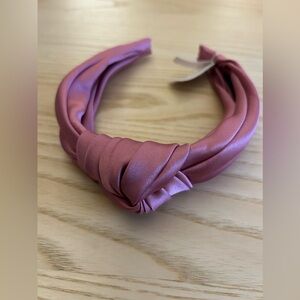 JCrew Knot Headband in Pink Rose Petal Satin